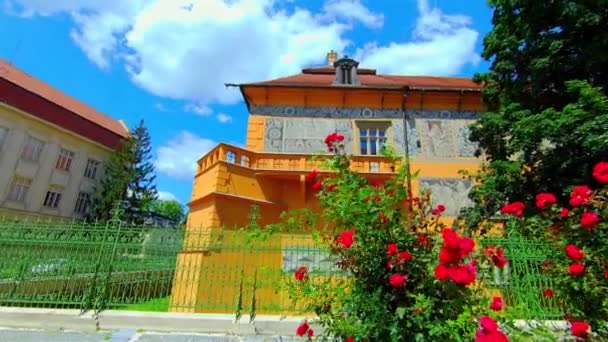 Historischer Renaissance Palast Europa Prostejov — Stockvideo