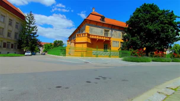 Történelmi Reneszánsz Palota Európa Csehország Prostejov — Stock videók