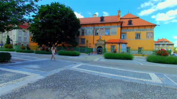 Palacio Del Renacimiento Histórico Europa Prostejov — Vídeos de Stock