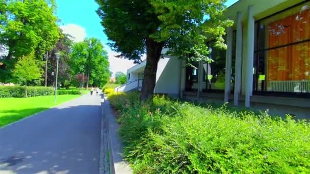 Yazın Açık Şehir Parkı Ağaçlar Bitkiler Avrupa Prostejov — Stok video