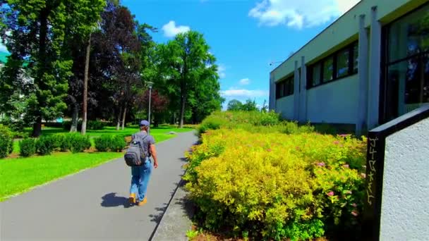 Open City Park Zomer Bomen Planten Europa Prostejov — Stockvideo