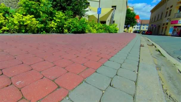 Oude Stenen Bastion Stad Fort Muur Europa Prostejov — Stockvideo