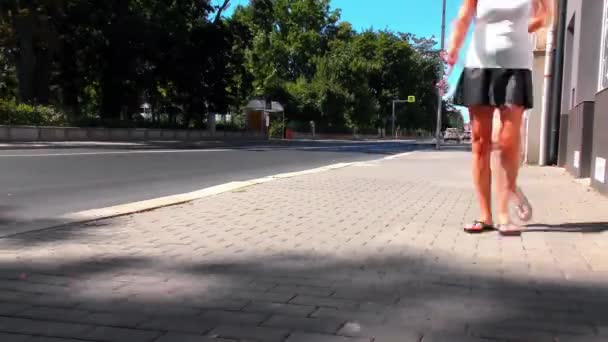 Közlekedés Emberek Város Utcáin Timelapse — Stock videók