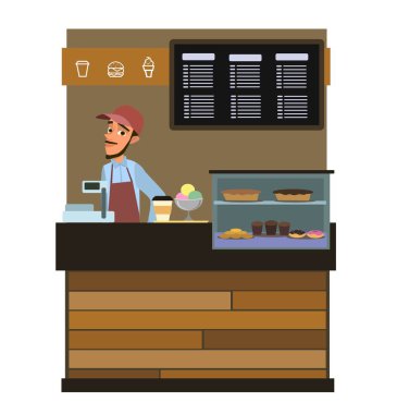 Çinli girişimciler çift sahipleri küçük kahve ve pasta dükkanı işletme.