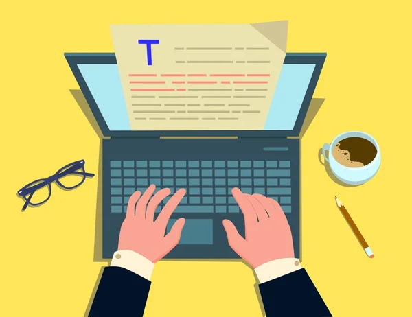 Bilgisayarda yazarları yazar.