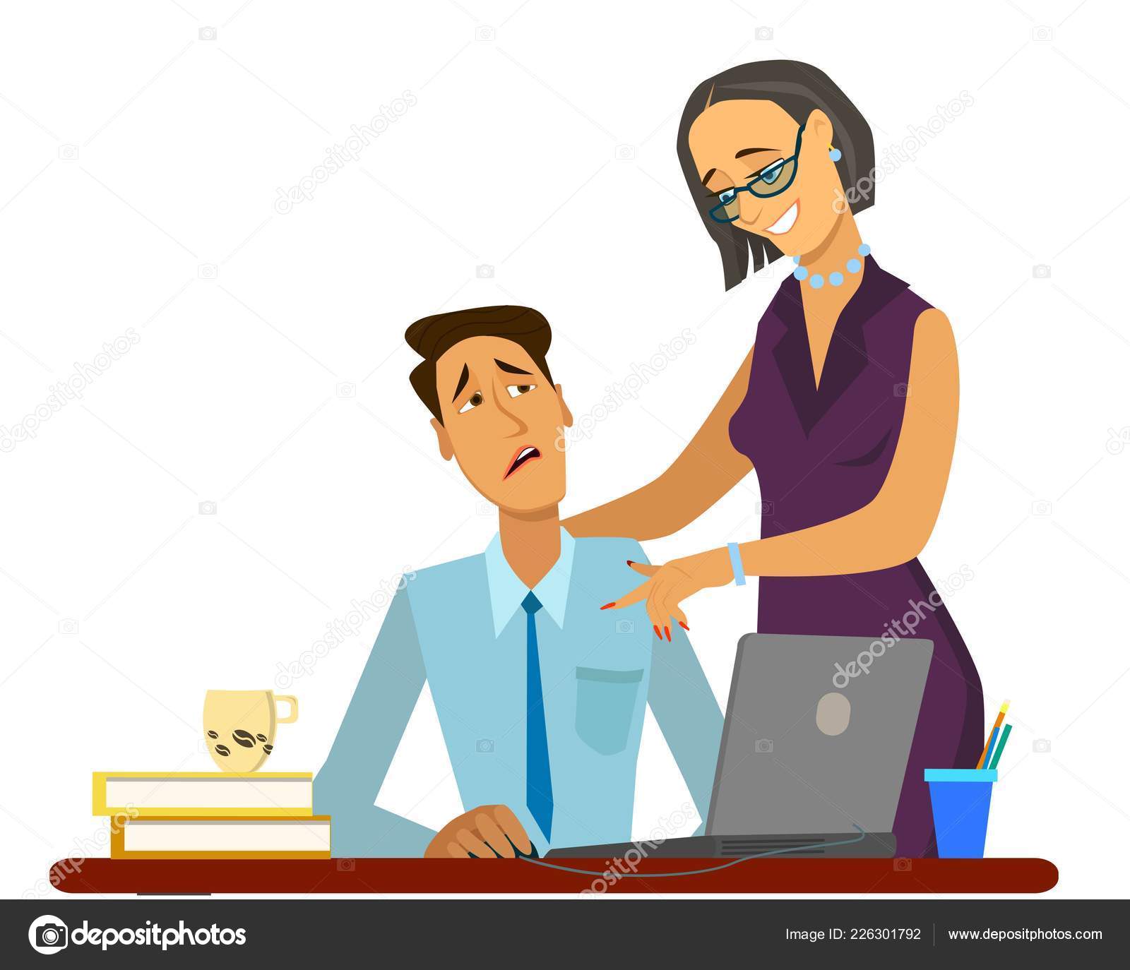 Sexual Harassment Work Vector Illustration Cartoon Style Stock Vector Image  by ©lastrooo #226301792