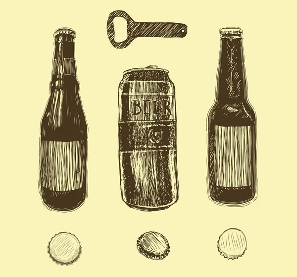 Poster Beer Four Main Types Lettering Classic Light White Dark — Stock vektor