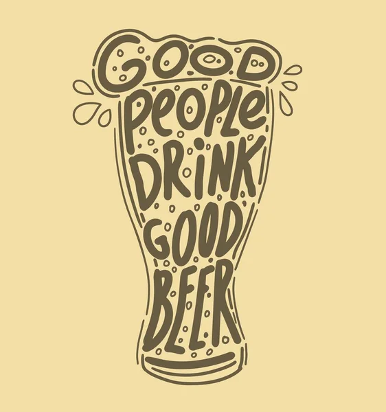 Citation de typographie liée à la bière. Design calligraphique lettré à la main . — Image vectorielle