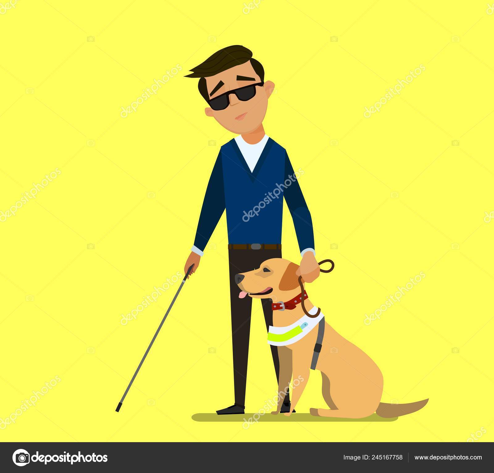 Blind Boy Being Guided Seeing Eye Dog Vector Illustration Cartoon Stock Vector Image by ©lastrooo #245167758 Blind Boy Being Guided Seeing Eye Dog Vector Illustration Cartoon Stock Vector Image by ©lastrooo #245167758
