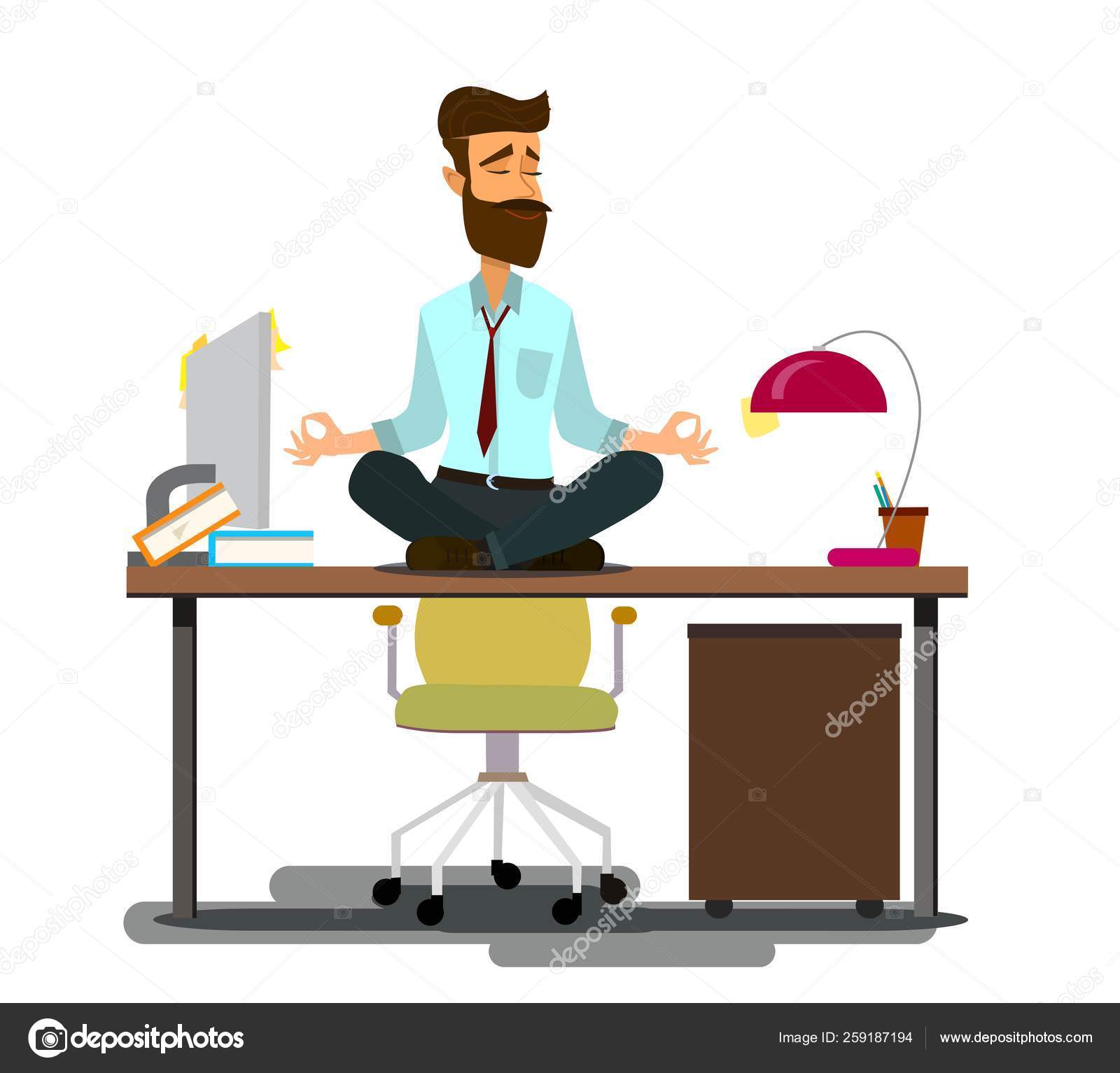Relaxing And Stress Relief At Workplace Cartoon Vector Concept