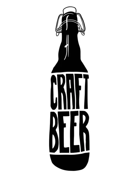 Craft-Beer-Schild im Vintage-Stil. Stempelmuster. — Stockvektor