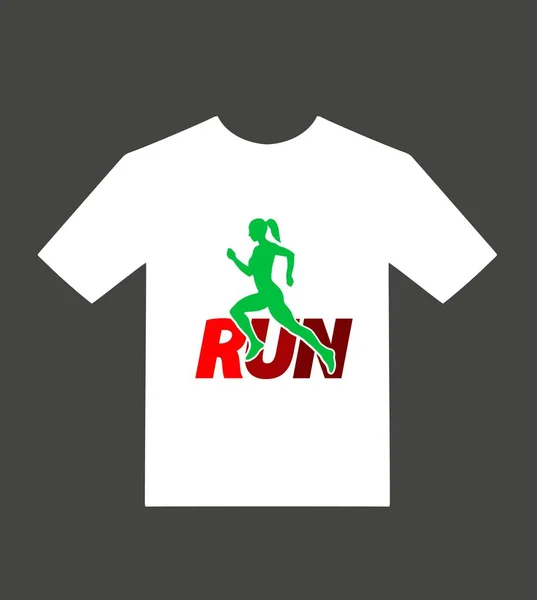 Vectorillustratie op het thema van run en hardlopen. Grunge achtergrond. Typografie, t-shirt graphics, afdrukken, poster, banner, folder, briefkaart — Stockvector