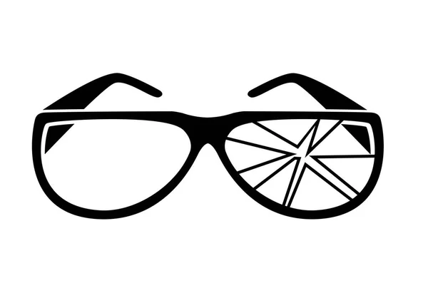 Vector illustration.. Icon broken glasses.Old break glasses. — Stock vektor