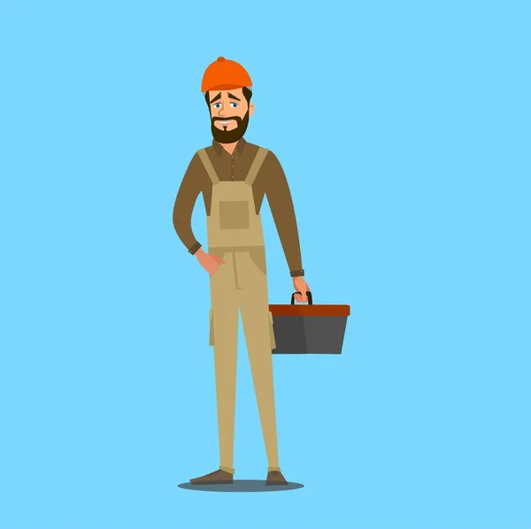 Repairman with the tools is running. Technical service. Vector illustration in — Stok Vektör