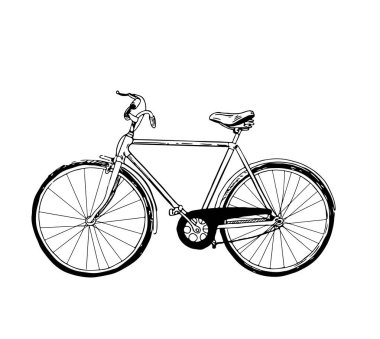 Racing bicycle. bicycle.. Vector hand drawn illustration