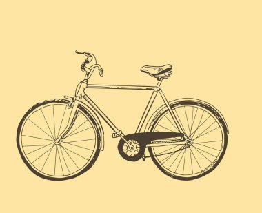 Racing bicycle. bicycle.. Vector hand drawn illustration