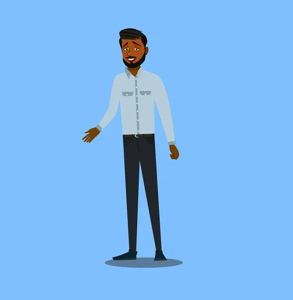 Joven personaje negro haciendo DAB danza plana editable vector ilustración, clip art — Archivo Imágenes Vectoriales