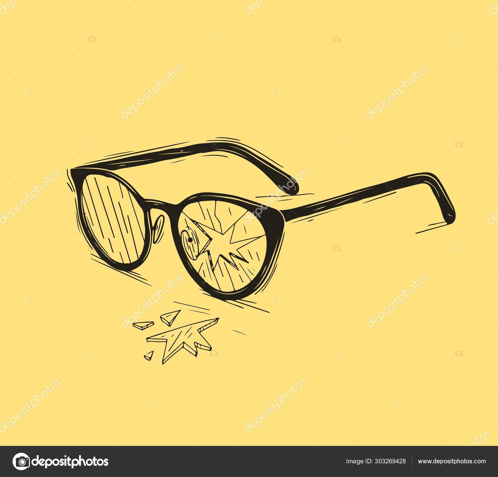 Broken Glasses Cartoon