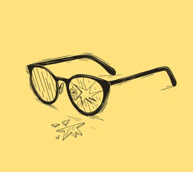 Broken Broken glasses. glasses. Vector illustration. break glasses.