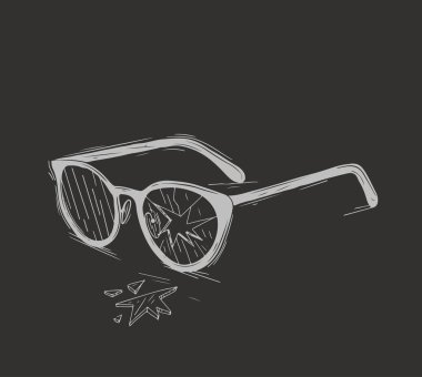 Broken Broken glasses. glasses. Vector illustration. break glasses.