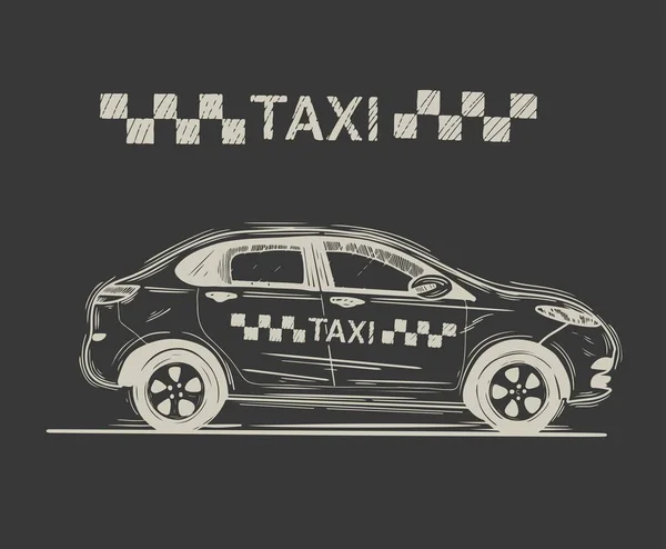 Bil linjär ikonen. Taxi. Tunn linje illustration. Automobile. Contour symbol. Vector isolerade översiktsritning. Redigerbara stroke — Stock vektor