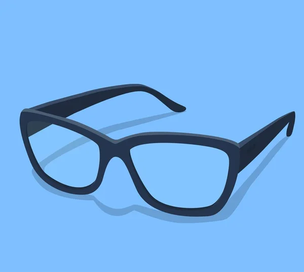 Moderne Brillensymbol isoliert auf weißem Hintergrund Vektor Illustration der Eleganz Brille in schwarzem Rahmen, Brille mit Linse, Brillenmodell — Stockvektor