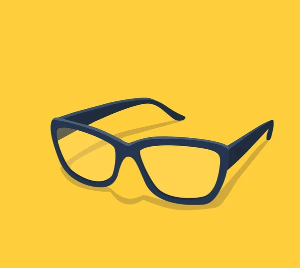 Glasses on a white background. Modern glasses icon isolated on white background vector illustration of elegance spectacles in black frame, eyeglasses with lense, eyewear model — Stock Vector