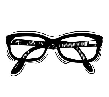 Retro Party set - Sunglasses, lips, mustaches Vector hand drawn illustration.