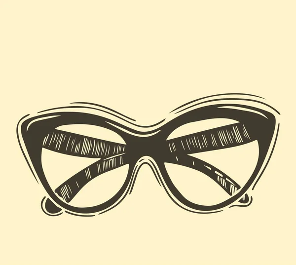 Set de fiesta retro - Gafas de sol, labios, bigotes Vector ilustración dibujada a mano . — Vector de stock