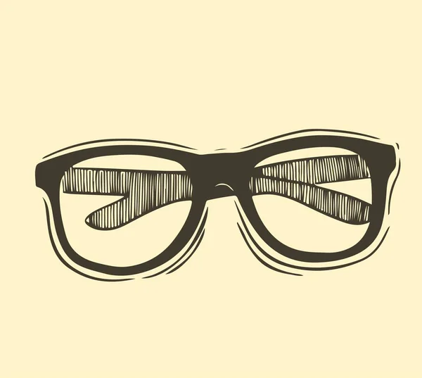 Vector vintage glasses. Vector hand drawn illustration. — Stock vektor