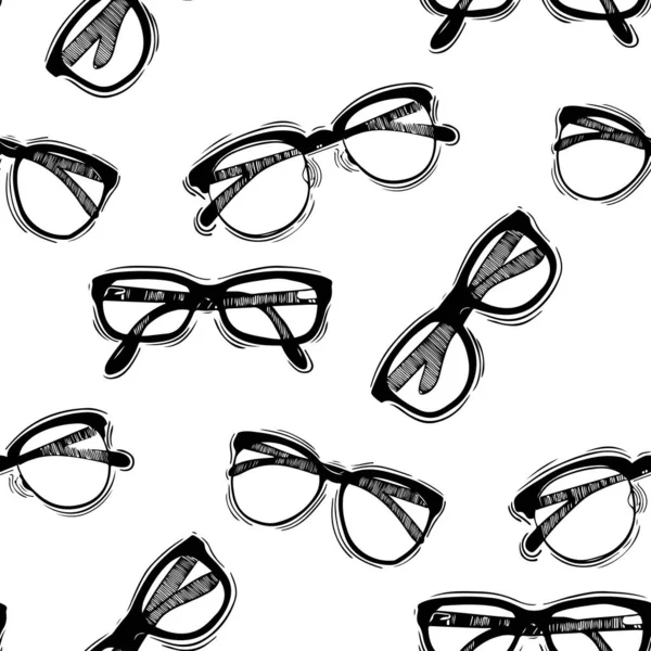 Beyaz arka plan vektör çizim siyah çerçeve zerafet gözlük, gözlük lens, gözlük modeli ile izole Modern gözlük simgesi — Stok Vektör