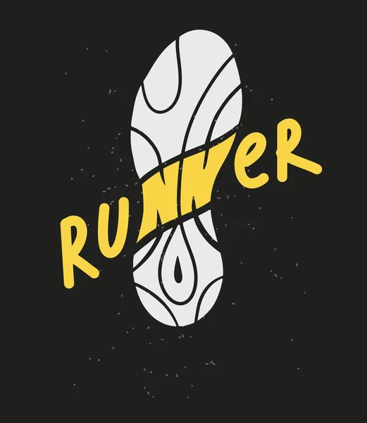 Splash runner silhouette, uomo che corre inchiostro. Silhouette vettoriale grungy — Vettoriale Stock