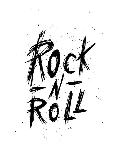 Rock and roll Runner- hand drawn inspiration quote.