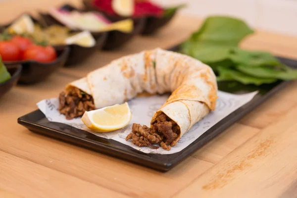 Tantuni Mersin Sokak Gıda Kebap Geleneksel Türk Gıda — Stok fotoğraf