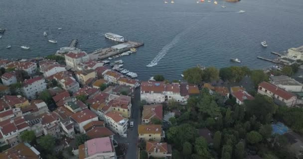 Letecký Pohled Blízkosti Burgazada Nejmenší Princových Ostrovů Burgaz Ada Istanbul — Stock video