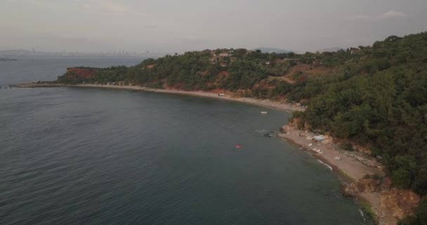 Aerial View Burgazada Smallest Prince Islands Burgaz Ada Istanbul Turkey — стоковое видео