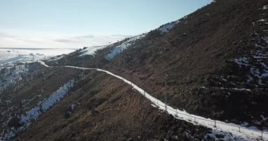 Göl Cildir, Ardahan, havadan görünümü sırasında kış, kar