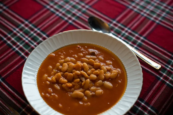 Kuru Fasulye Pilav Frijoles Blancos Horno Comida Tradicional Turca — Foto de Stock