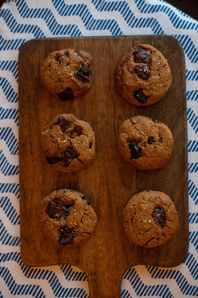 Paleo choklad bit tahini cookie. salta cookie. — Stockfoto