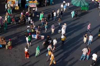 Marakeş ünlü Jamaa el Fna meydanı, Fas. Jemaa el-F
