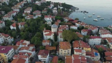 Burgazada' nın havadan görünümü, İstanbul. Türkiye.