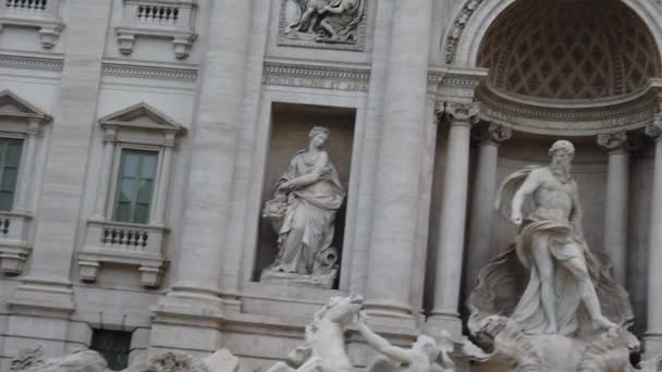 Fontana Trevi Fonte Trevi Fonte Famosa Roma Itália Vídeo Dramático — Vídeo de Stock