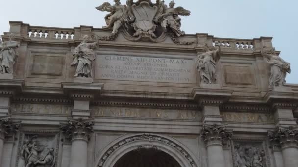 Fontana Trevi Fontana Trevi Famosa Fuente Roma Italia Dramático Video — Vídeo de stock