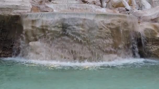 Fontana Trevi Fontana Trevi Famosa Fontana Roma Italia Video Drammatico — Video Stock