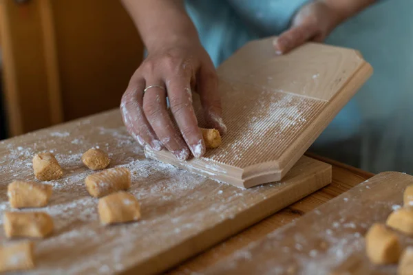 chef at work. making of paleo pumpkin gnocchi.