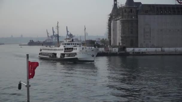 Feri Istanbul Transportasi Umum Laut Marmara — Stok Video
