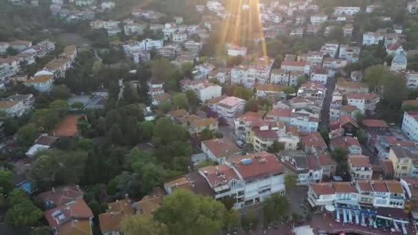 Vista Aérea Burgazada Isla Más Pequeña Del Mar Mármara Estambul — Vídeos de Stock