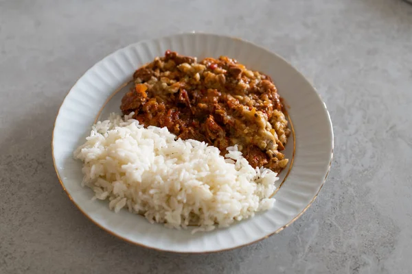 Turkish Food Hunkar Begendi made with Eggplant and Mea — Stock Photo, Image