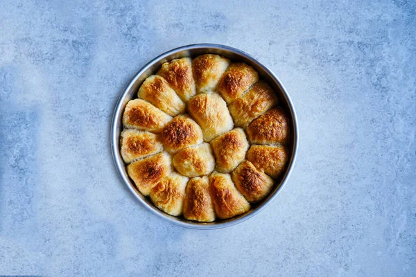 Burek Con Queso Tradicional Borek Turco Bosnio Deliciosa Pastelería Llena —  Fotos de Stock