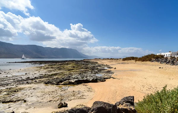 La Caleta de Sebo La Graciosa Island, Kanarya Adaları, İspanya yakınındaki manzara